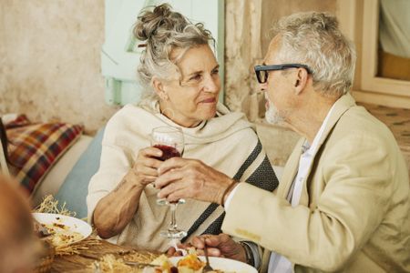 Older couple celebrating 