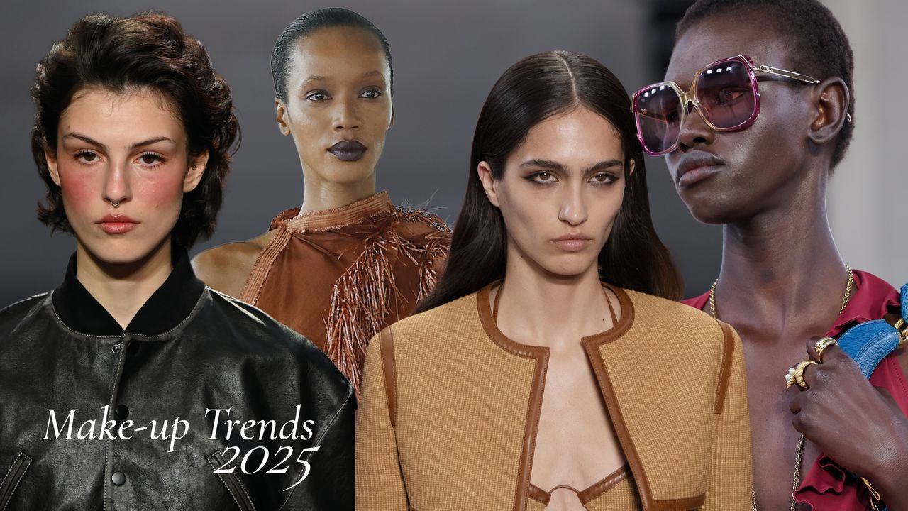 Models wearing a variety of the top make-up trends 2025