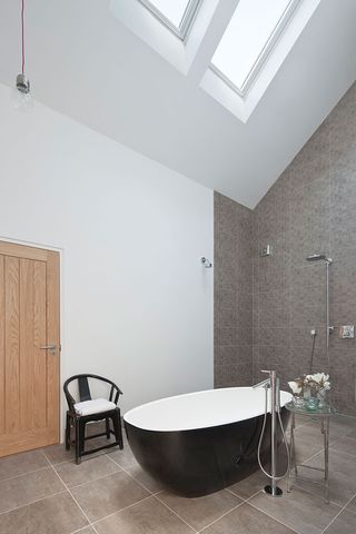 Skylights feature in most rooms, yet are the most impressive in the bathroom