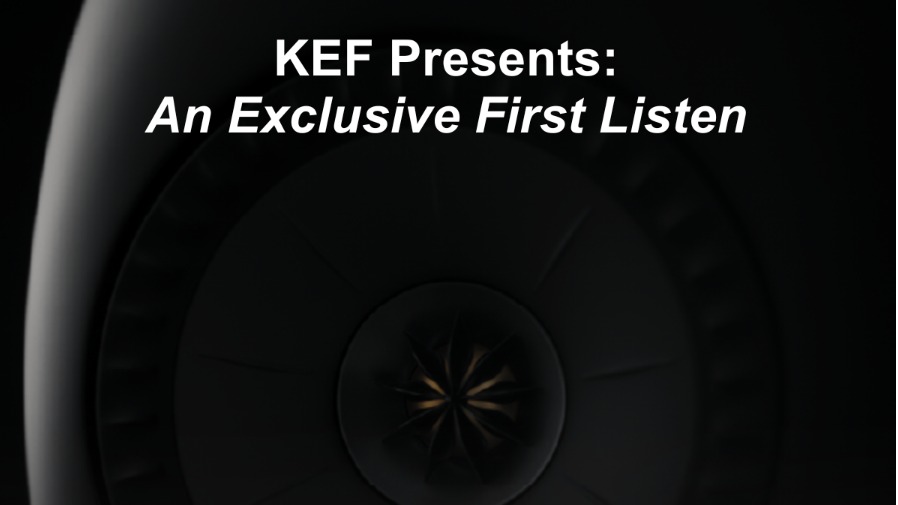 KEF teaser image of a speaker shrouded in shadows 