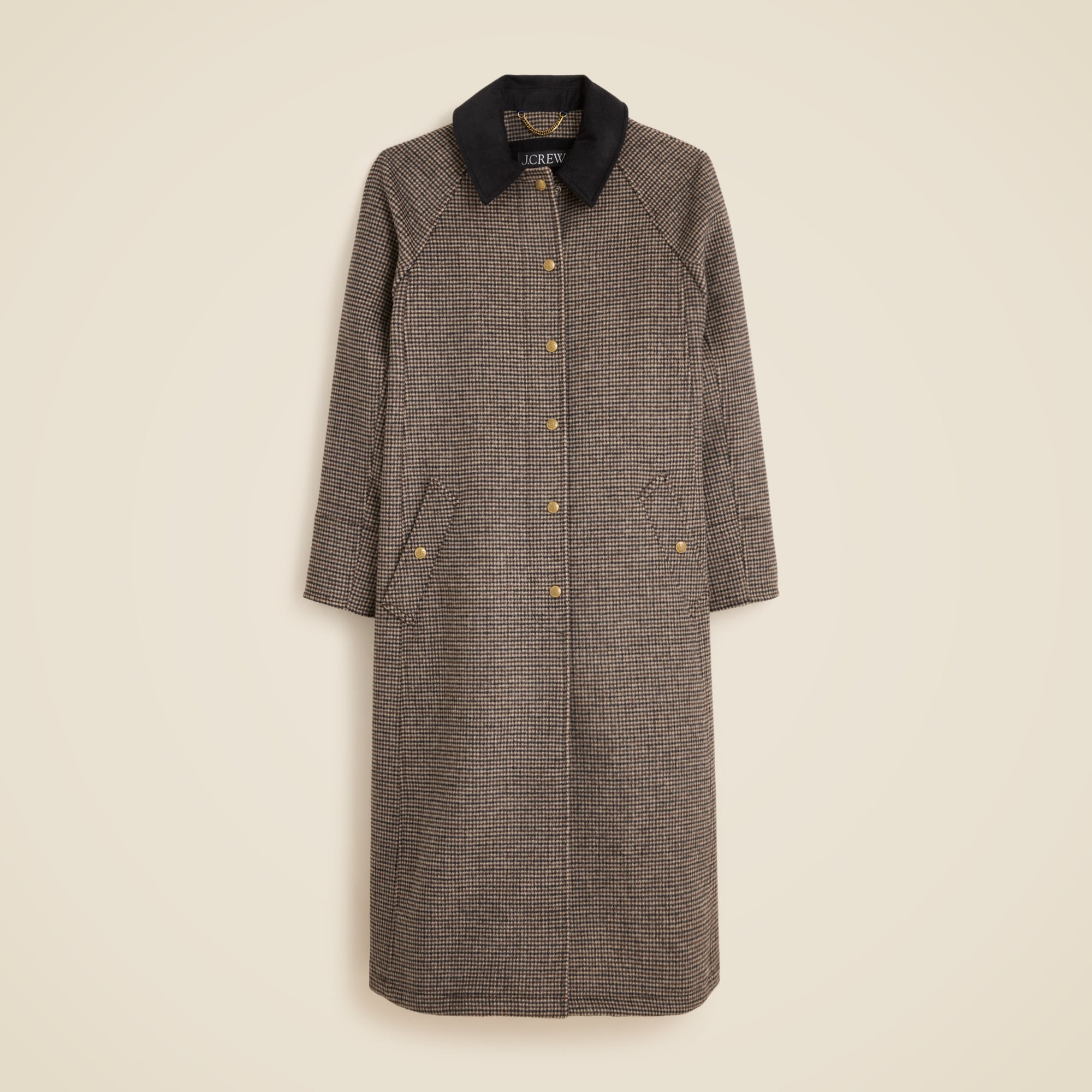 Petite Long Barn Jacket&amp;trade; in Houndstooth Wool Blend