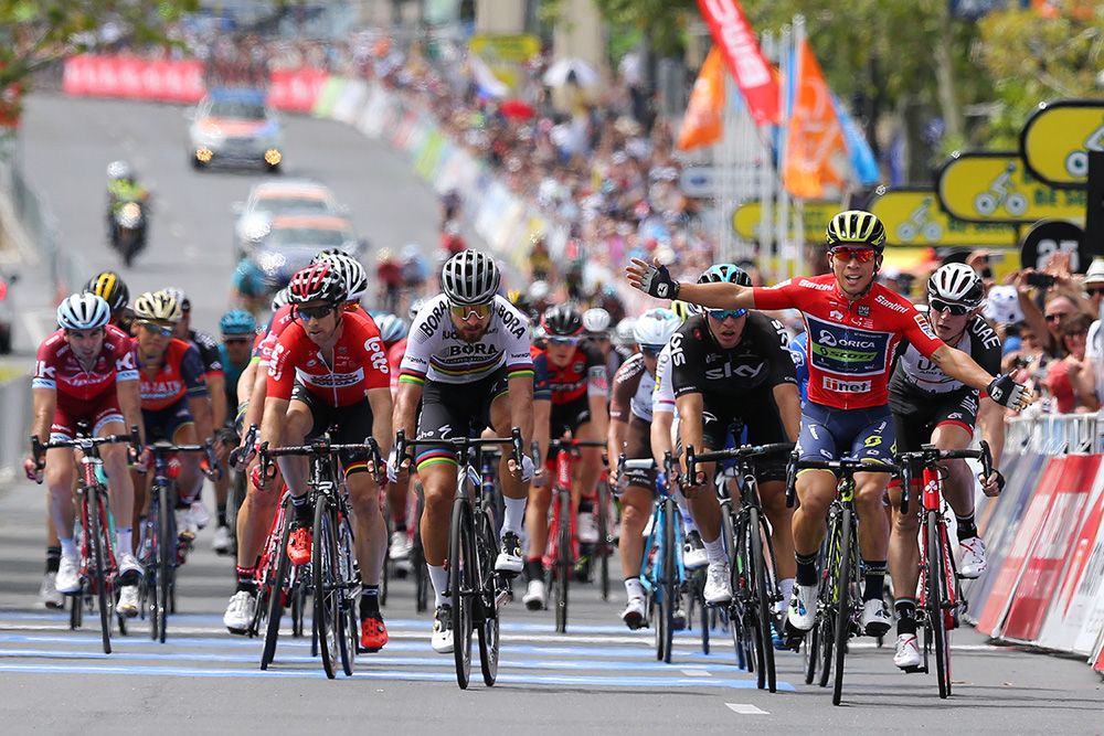 Caleb Ewans (Orica-Scott) beat Peter Sagan yet again