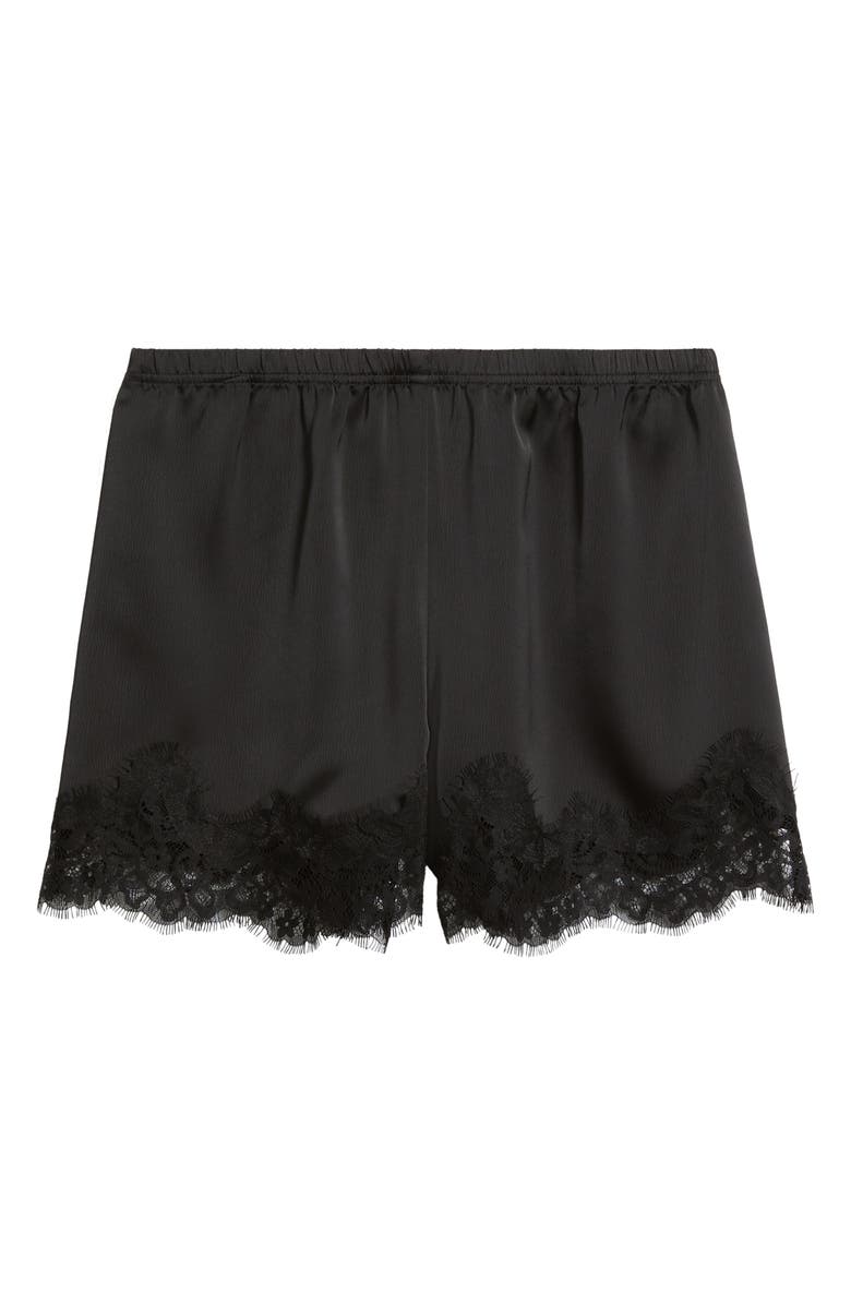 Lace Trim Satin Shorts