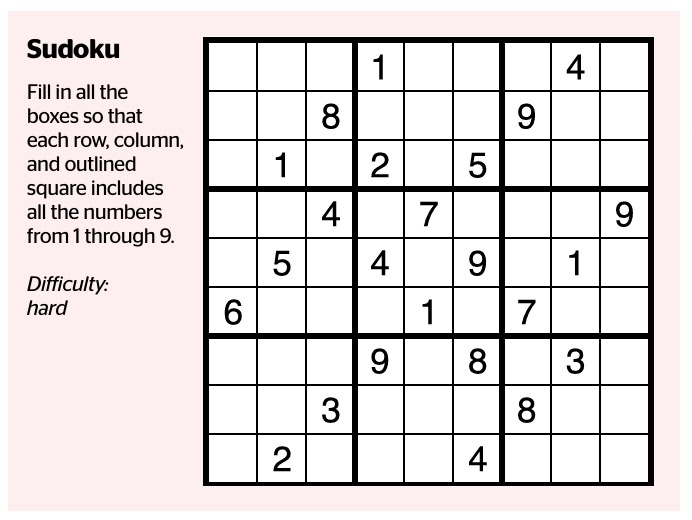 The Week magazine sudoku for Nov. 21, 2025.