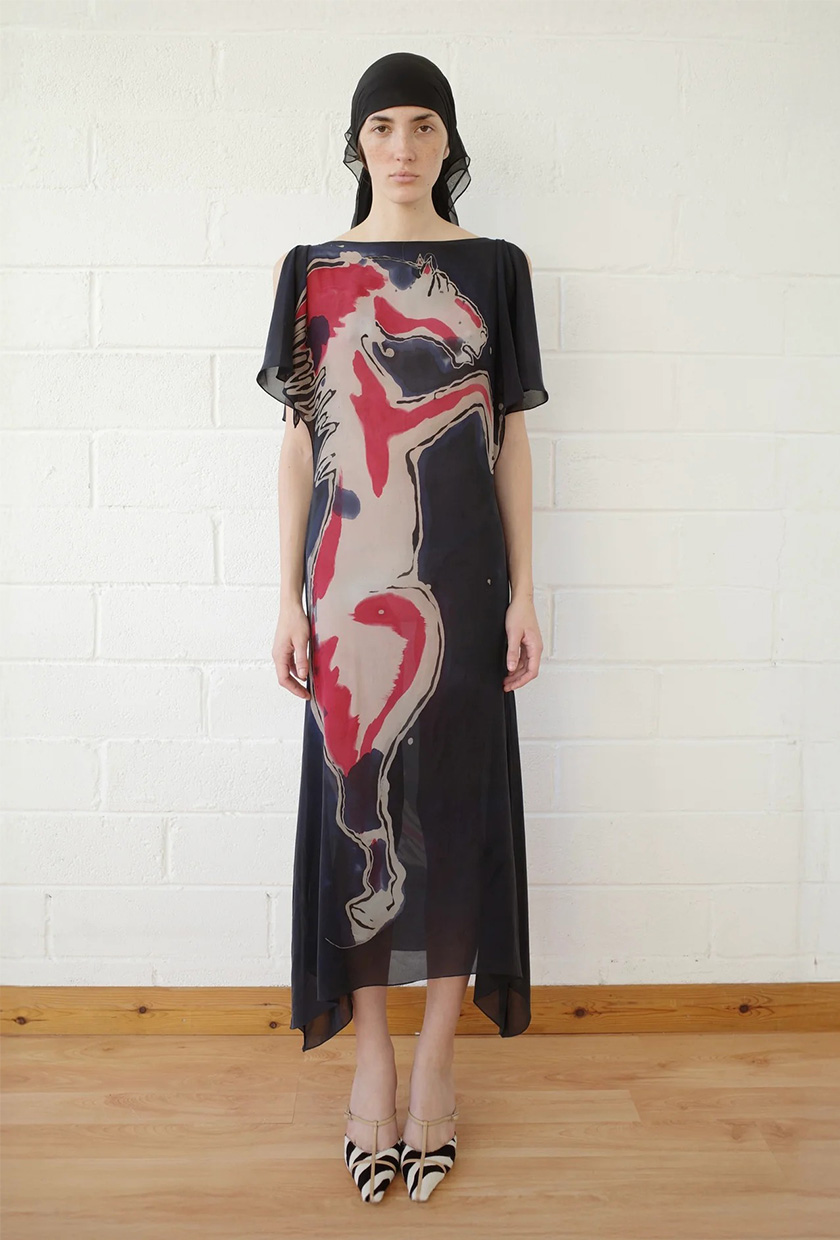 Connor Ives, Silk Chiffon Equine Dress