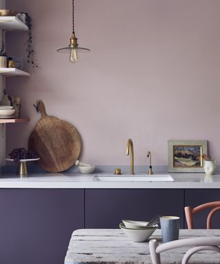 Lavender paint in a kitchen