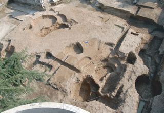 The crypt where the model was buried was found here in the remains of a pagoda at Grand Bao'en Temple in Nanjing, China.