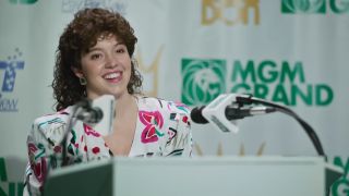 Sydney Sweeney is shown as Christy Martin in the biopic Christy.