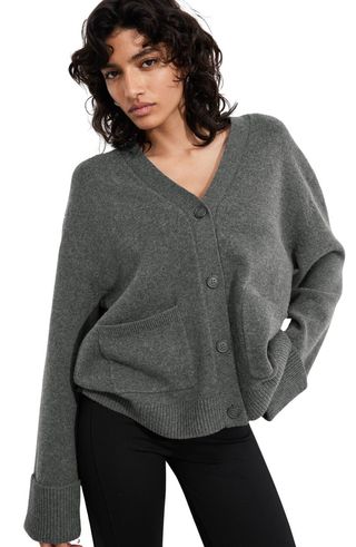 Wool 
Cotton Blend Cardigan