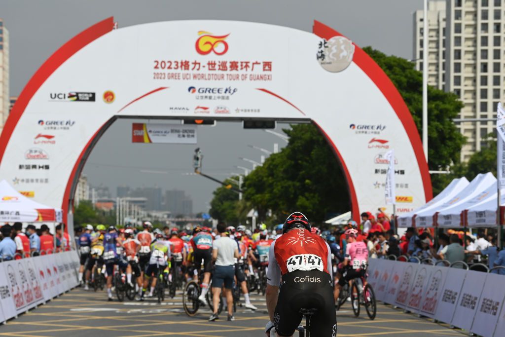 BEIHAI CHINA OCTOBER 13 Max Walscheid of Germany and Team Cofidis prior to the 4th GreeTour of Guangxi 2023 Stage 2 a 1496km stage from Beihai to Qinzhou UCIWT on October 13 2023 in Beihai China Photo by Tim de WaeleGetty Images