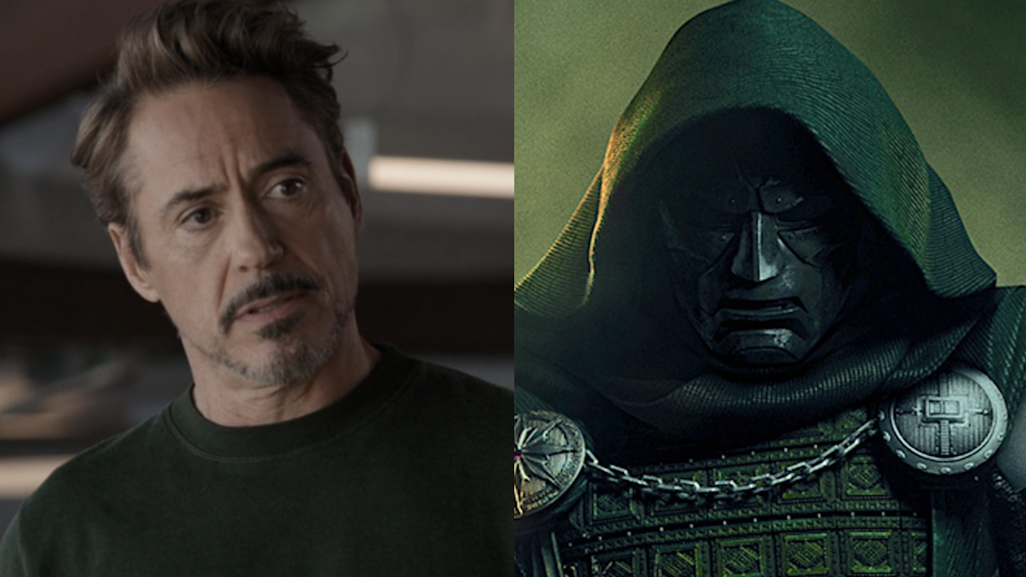 Robert Downey Jr. as Tony Stark in Avengers: Endgame and Doctor Doom in Avengers: Doomsday