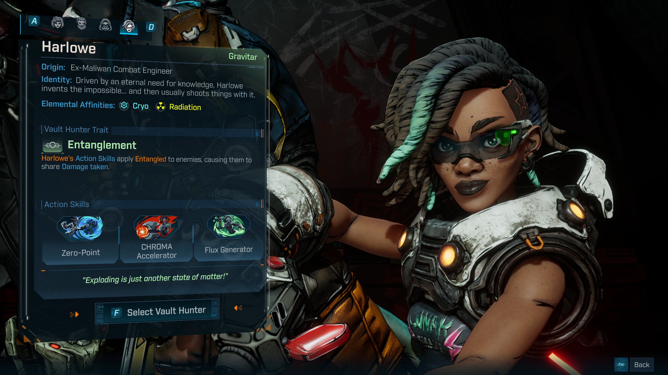 Borderlands 4 class guide and information for Harlowe, the game&#039;s Gravitar