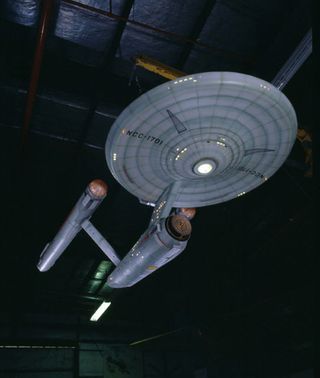 This model of the fictional starship Enterprise was used in the weekly hourlong “Star Trek” TV series that aired September 1966 to June 1969.
