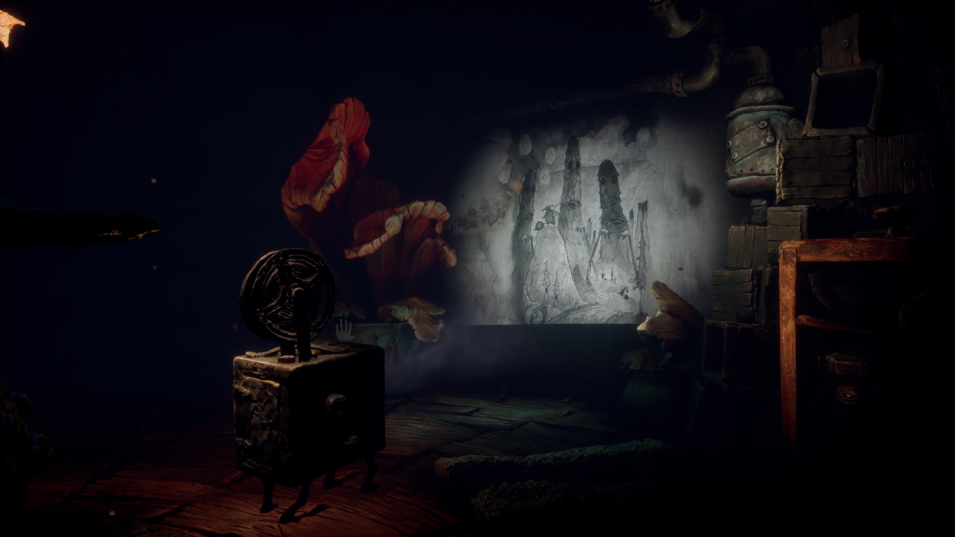 The Midnight Walk review; screens from a stop motion VR game
