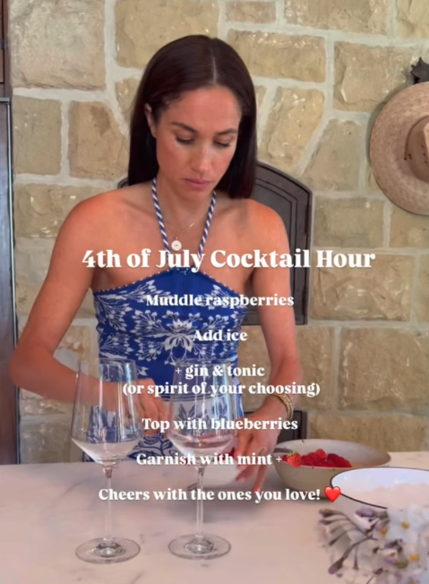 Meghan Markle cocktail hour for July 4