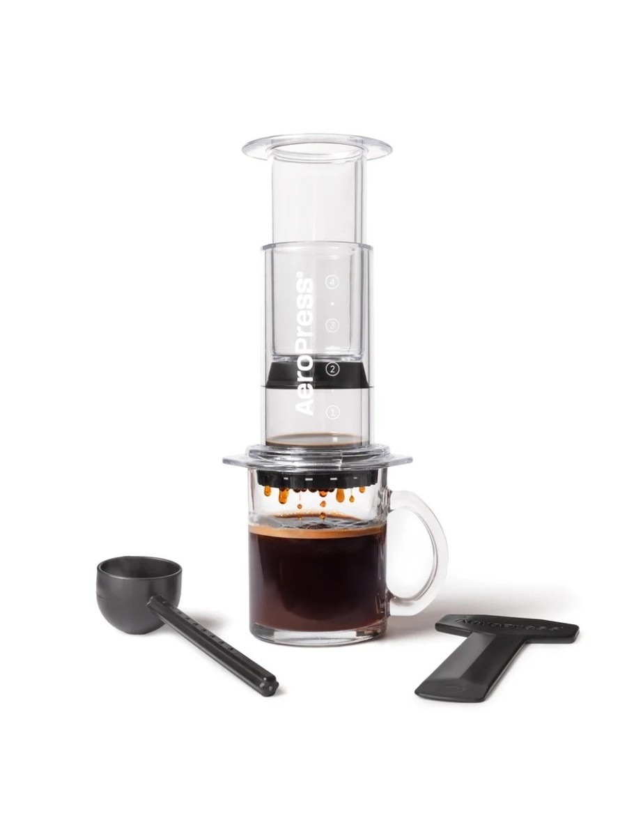 Clear AeroPress coffee maker