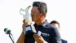 KJ Choi with the trophy after winning The Senior Open