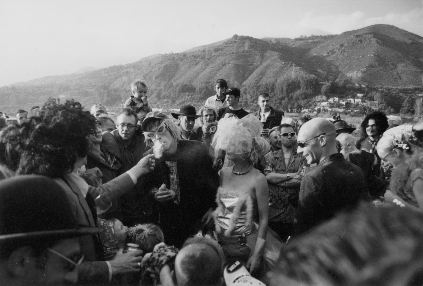 black and white photography of raving culture