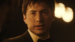 Shane Hollander in a tux in Heated Rivalry Episode 1