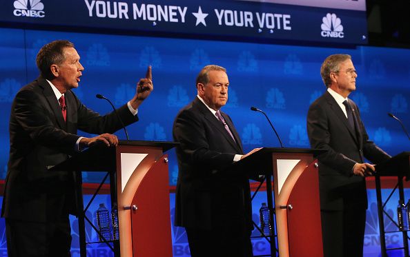 Gov. John Kasich, Mike Huckabee, and Jeb Bush.