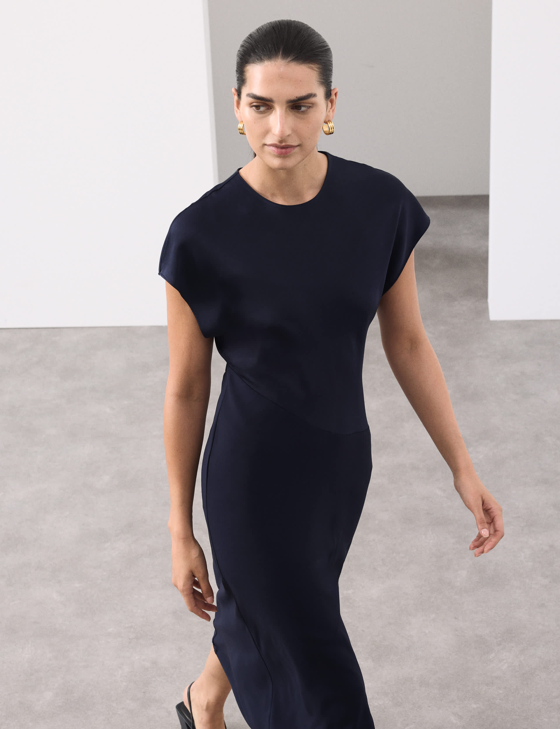 Satin Crepe Midaxi Dress