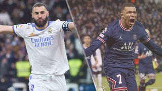 Karim Benzema of Real Madrid and Kylian Mbappe of PSG could both feature in the Real Madrid vs PSG live stream