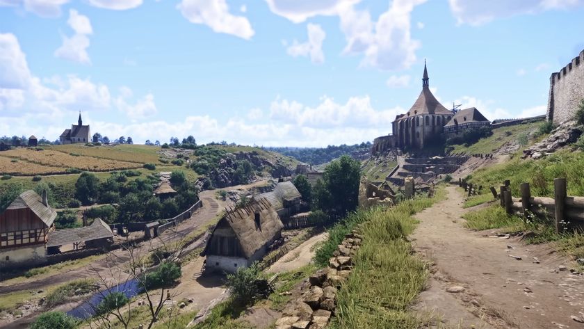 The countryside with churches and small houses in Kingdom Come: Deliverance 2