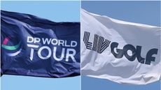 Flags fly for the DP World Tour and LIV Golf