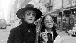  John Lennon and May Pang in New York City on October 17, 1974