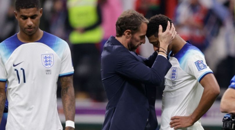 Gareth Southgate consoles Jude Bellingham after England&#039;s defeat to France