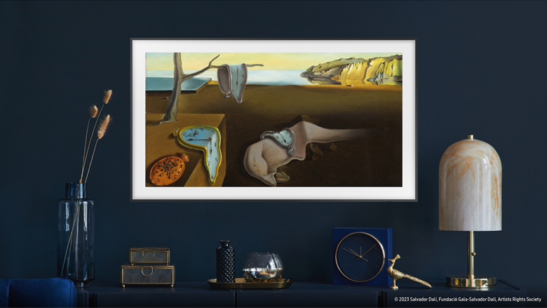 Samsung The Frame TV showing Dali&#039;s The Persistence of Memory