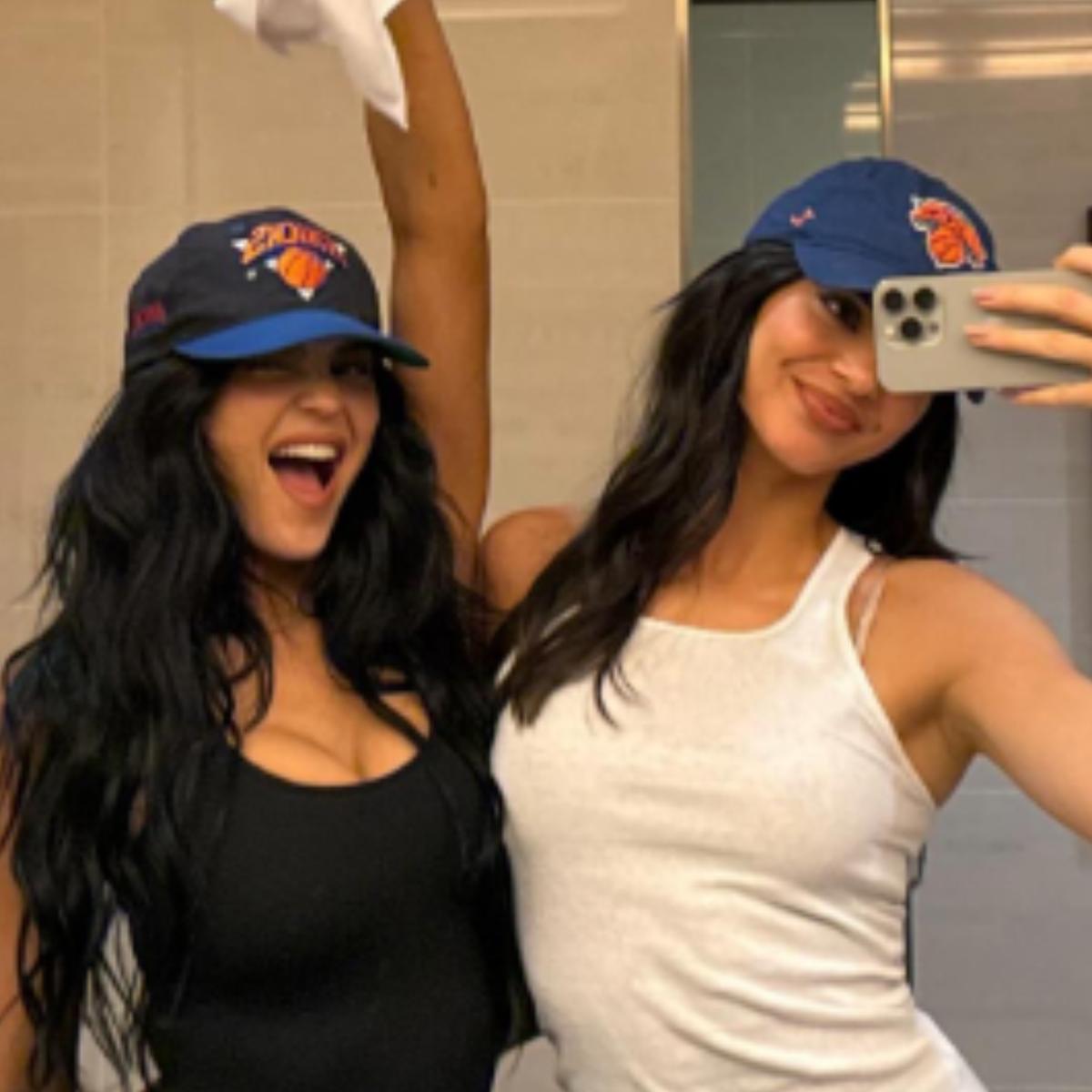 Kendall and Kylie Jenner wearing tank tops. 