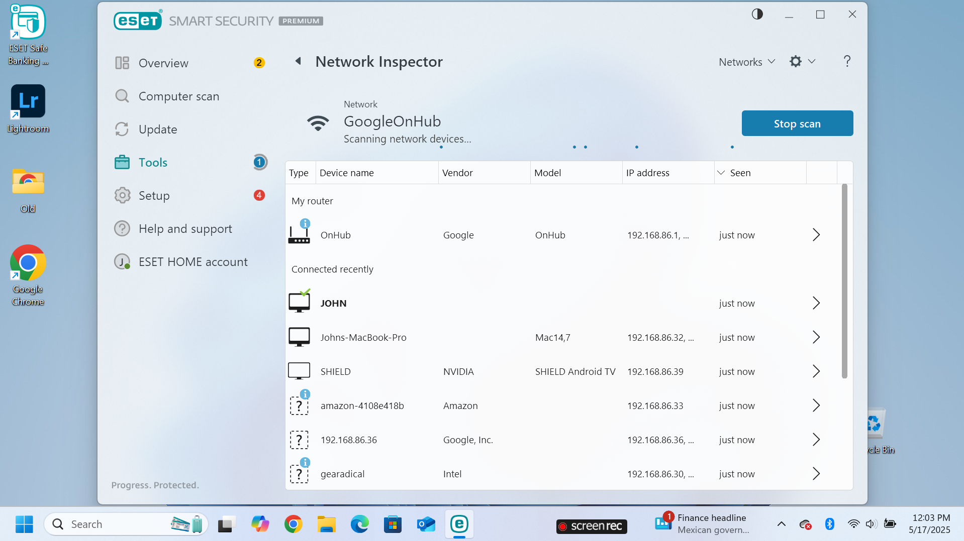 ESET Home Security screenshot