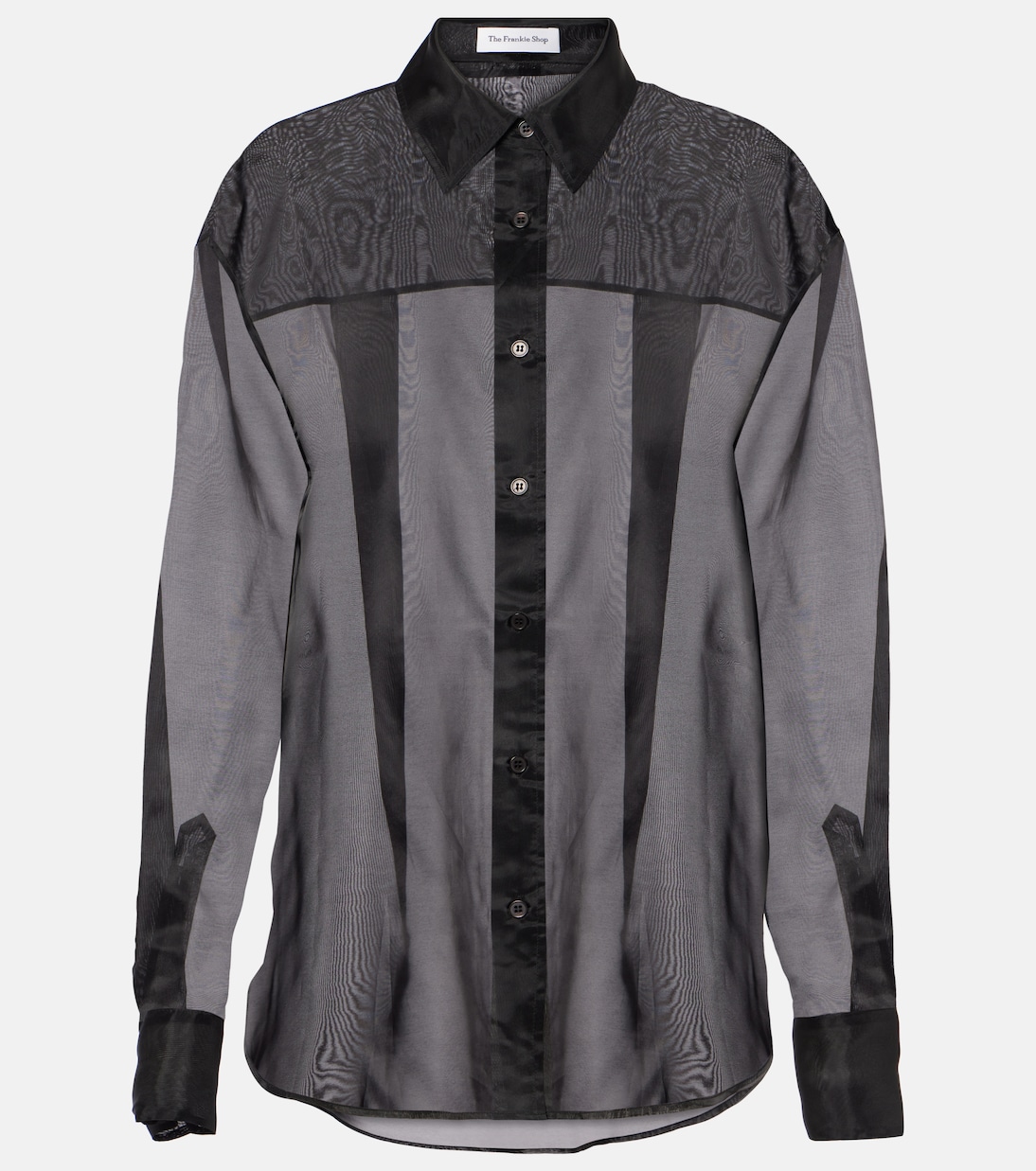 Peri Sheer Silk-Blend Shirt in Black - the Frankie Shop