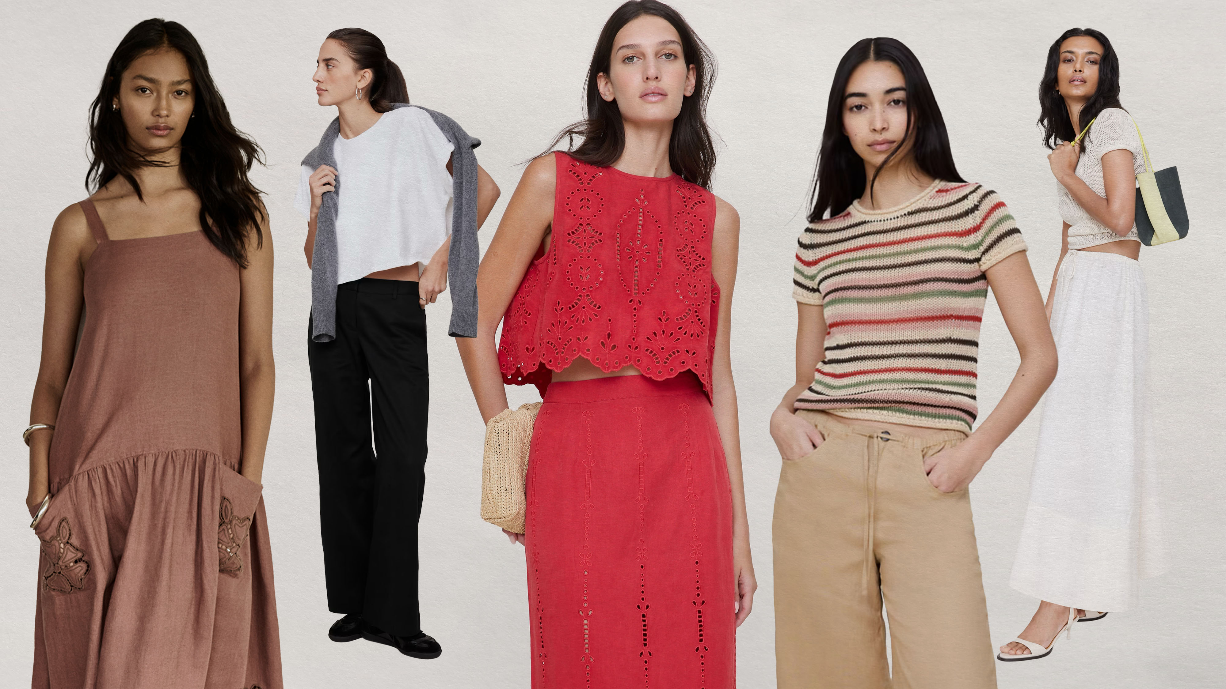 Collage Image of Spring Arrivals on Sale From Banana Republic