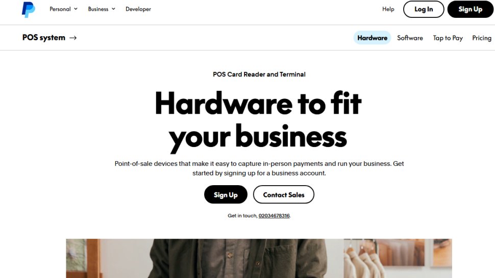 Website screenshot of PayPal Point of Sale (October, 2025)