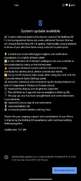 Nothing Phone 1 Android 13 beta 2 changelog