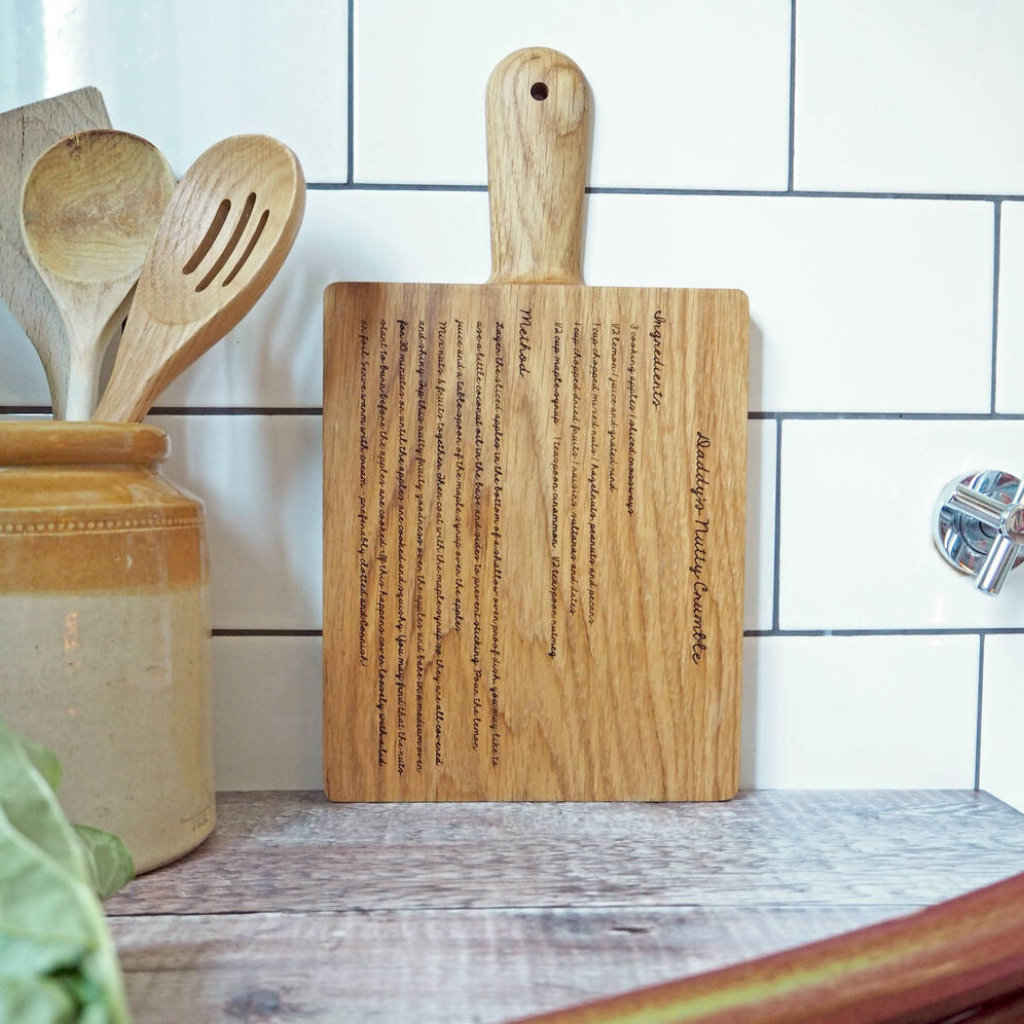 Personalised recipe chopping board 