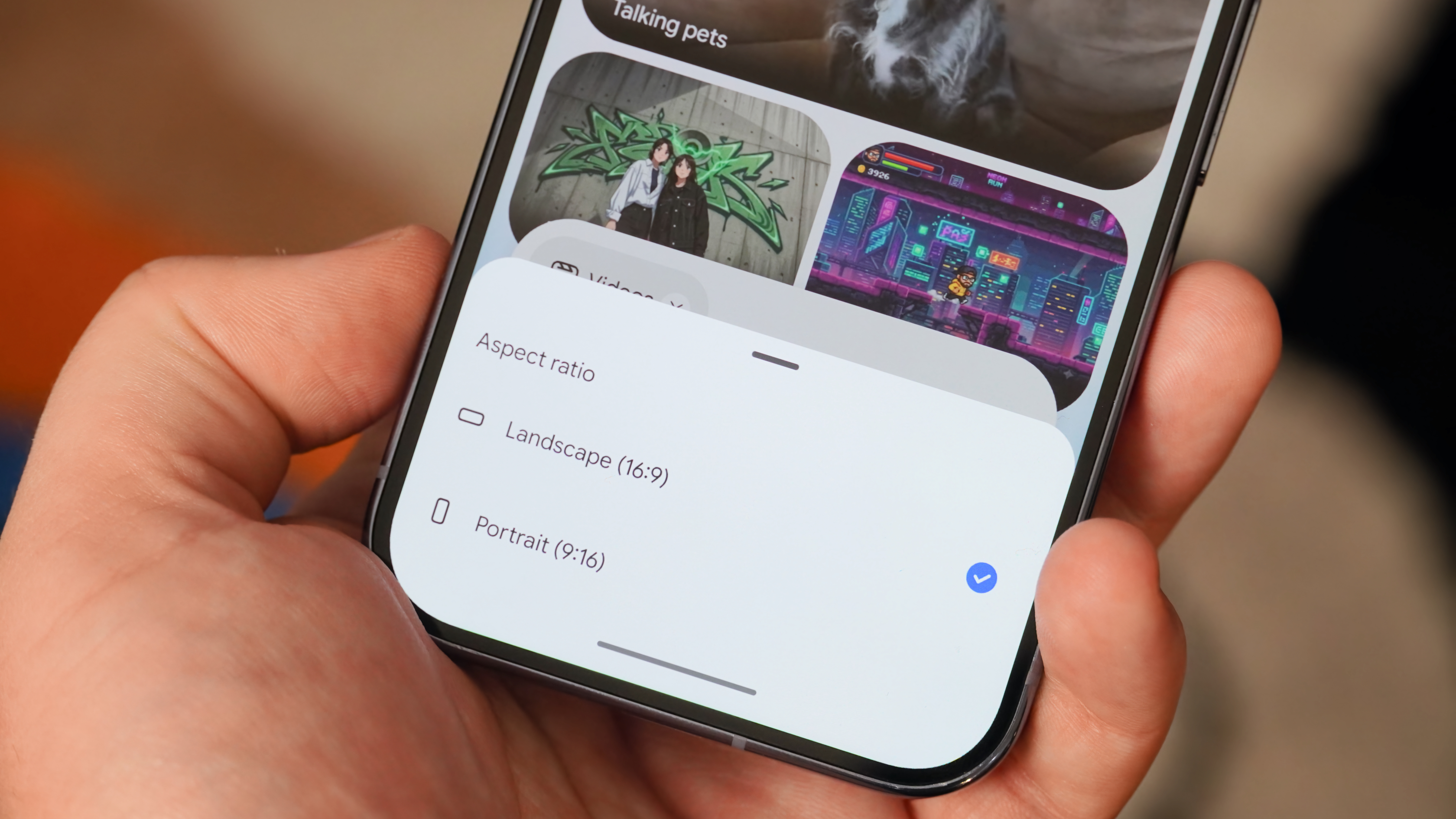 Gemini Omni on a Pixel 10 Pro generating videos.