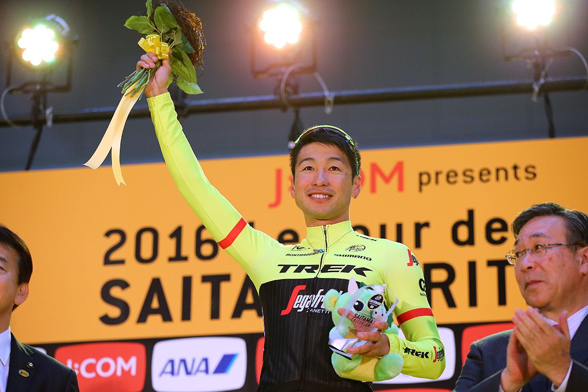 Fumiyuki Beppu wins the prize for most aggressive rider