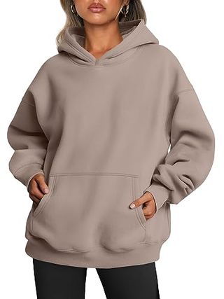 Trendy Queen Womens Oversized Hoodies Fleece Sweatshirts Long Sleeve Sweaters Pullover Fall Outfits Coffeegrey M