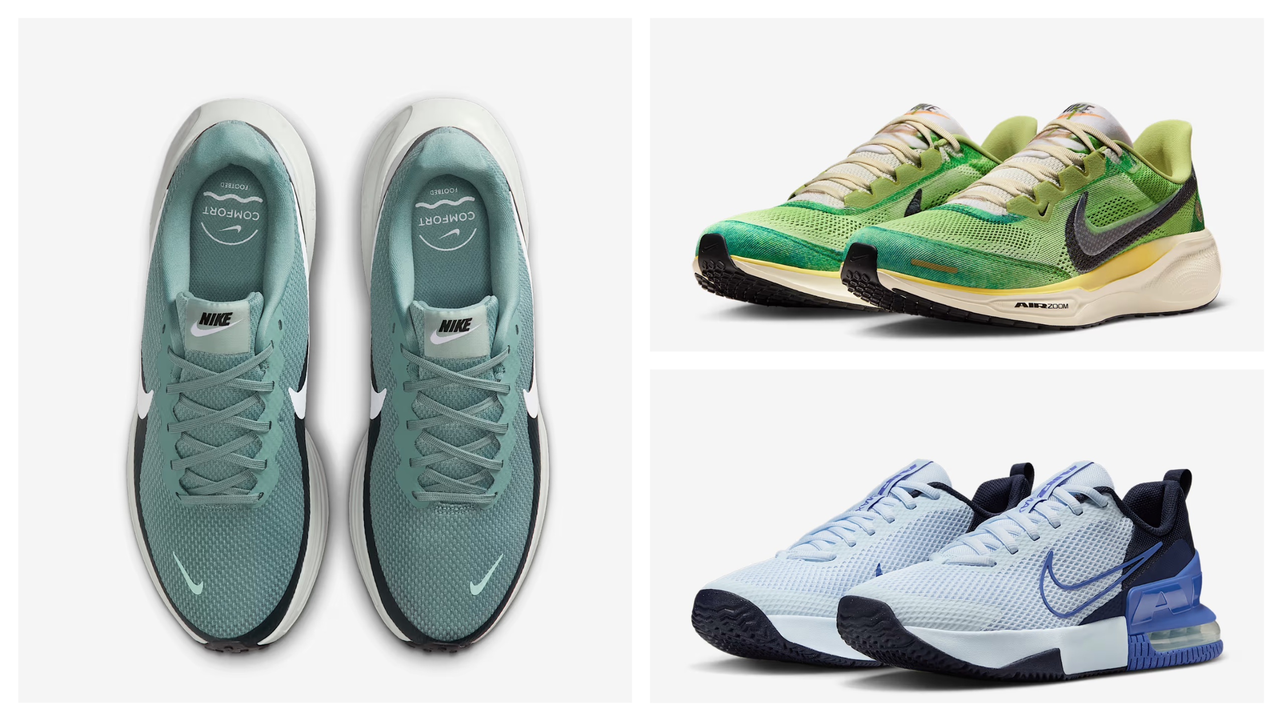 Three pairs of Nike gym shoes