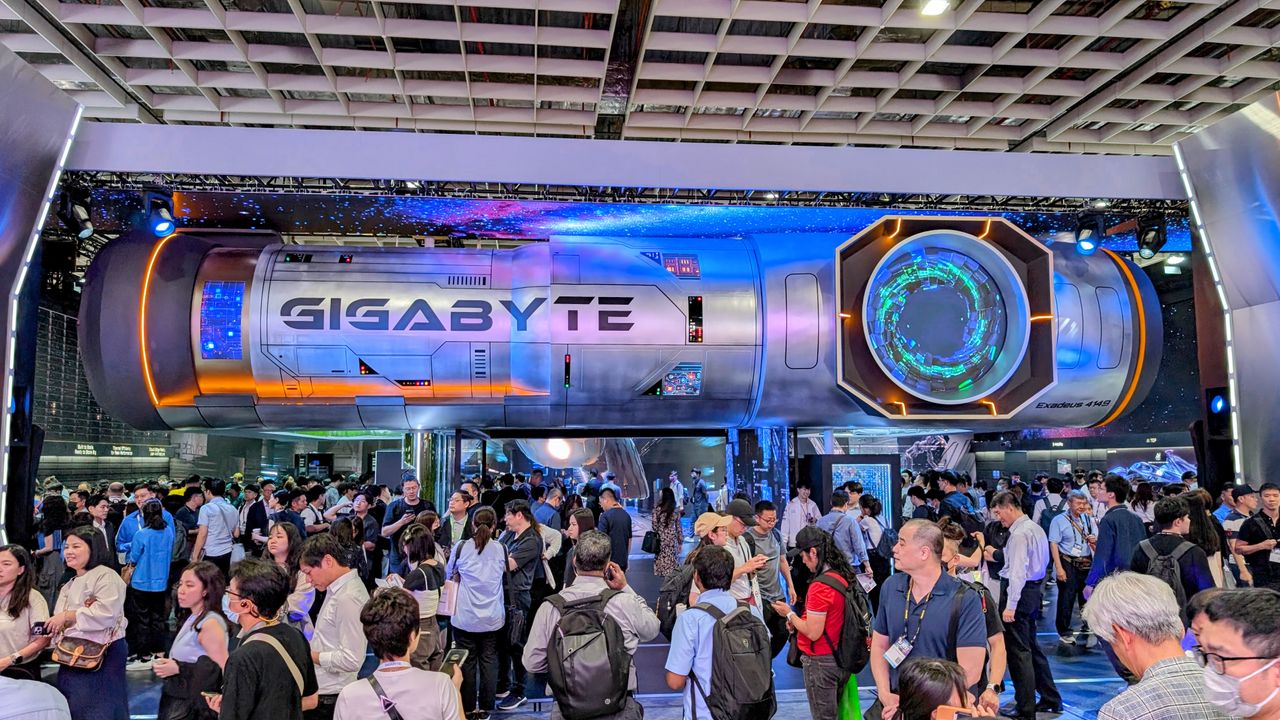 Spaceship like Gigabyte booth at Computex 2025