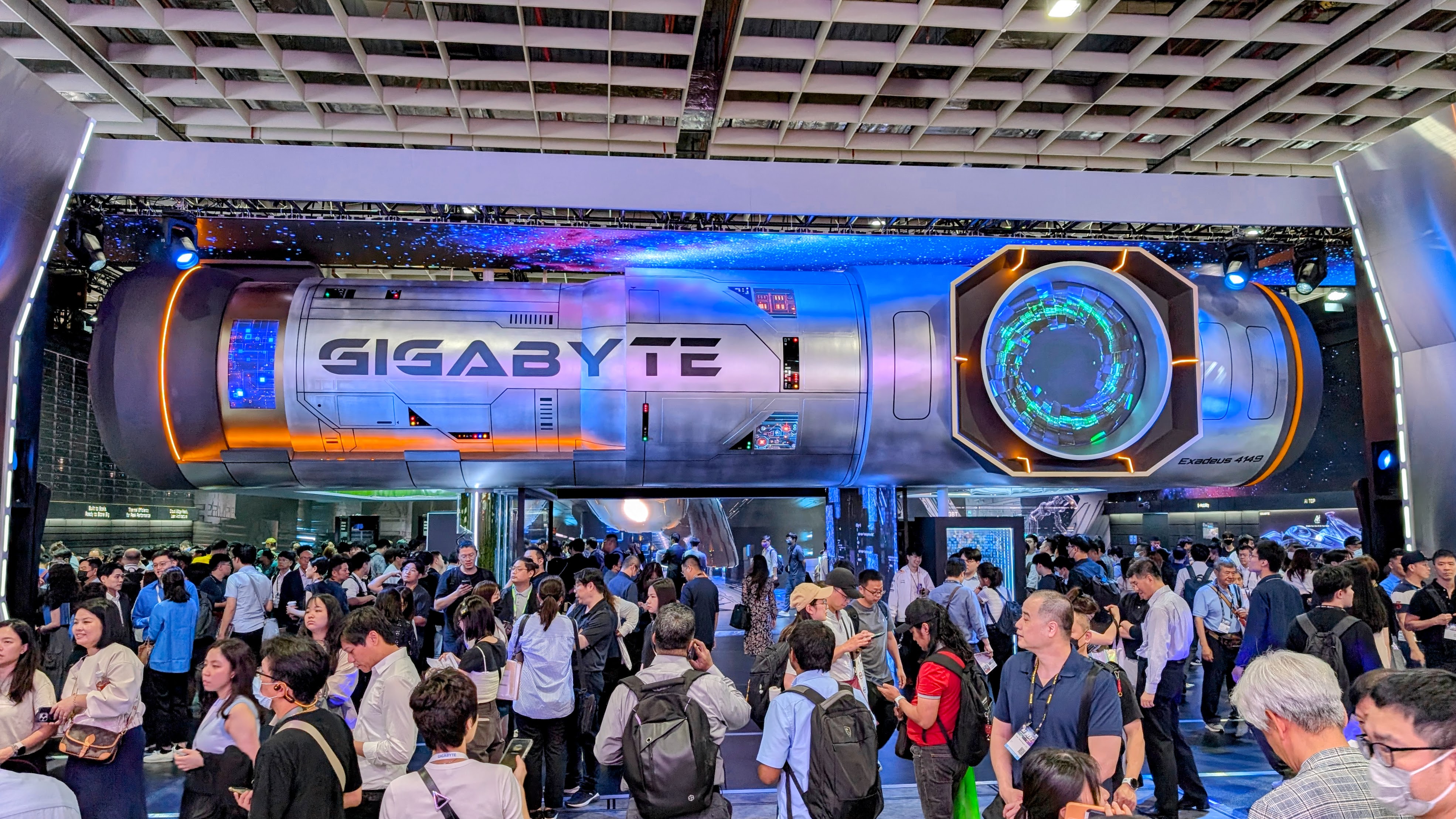 Spaceship like Gigabyte booth at Computex 2025