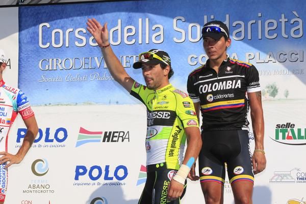 Oscar Gatto (Farnese Vini) steps on the podium