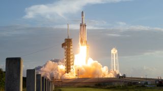  SpaceX Falcon Heavy rocket launches with NASA&rsquo;S Nancy Grace Roman Space Telescope onboard from Launch Complex 39A, Sunday, Aug. 30, 2026, at NASA&rsquo;s Kennedy Space Center in Florida.
