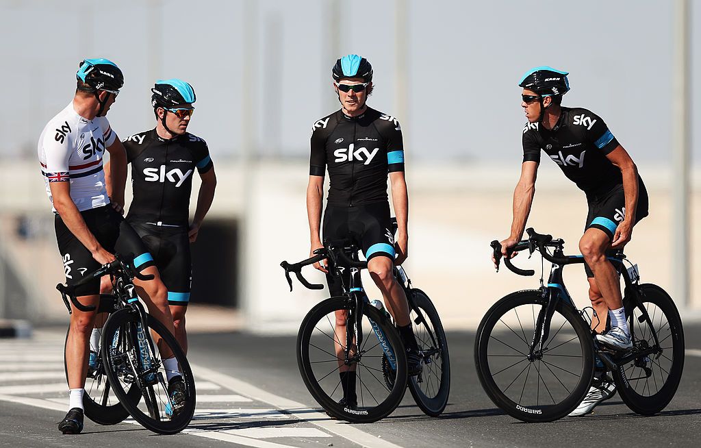 during stage two of the 2013 Tour of Qatar, a 14km Team Time Trial, along Al Rufaa Street on February 4, 2013 in Doha, Qatar.