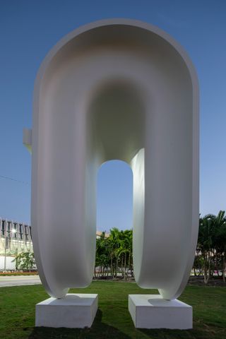 Bent Pool, 2019, by Elmgreen & Dragset, installation view at Pride Park, Miami Beach Convention Center