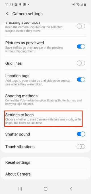 Samsung Camera App Settings Step 3