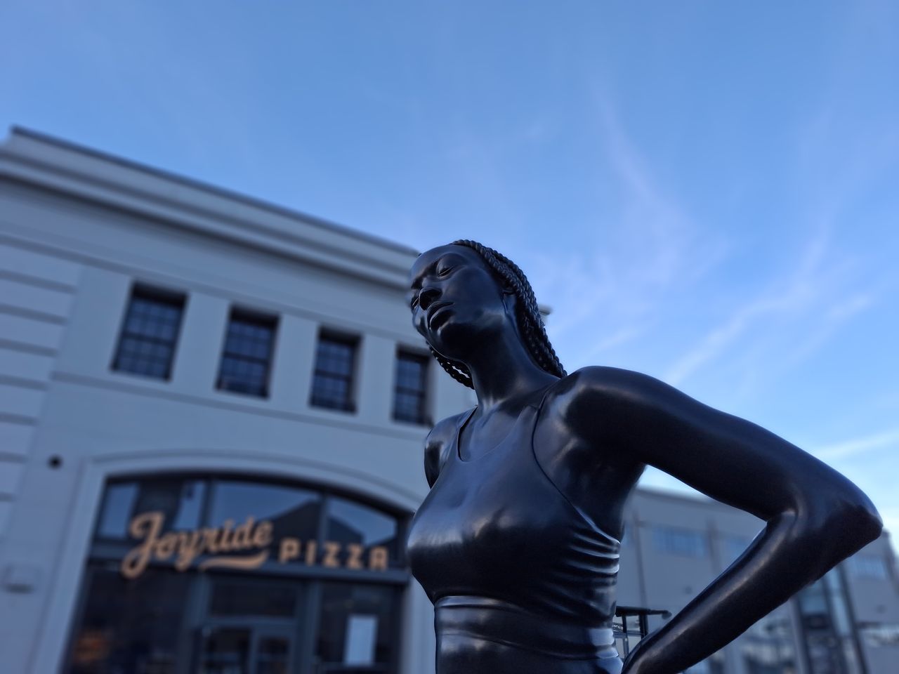 portrait of a statue of a woman athlete shot by a galaxy a35